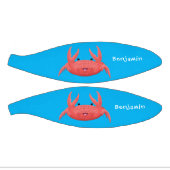 可愛い赤い斑点のカニ漫画イラストレーション ミニバスケットボール (パネル)