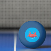 可愛い赤い斑点のカニ漫画イラストレーション 卓球ボール (ネット)