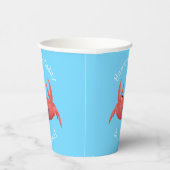 可愛い赤い斑点のカニ漫画イラストレーション 紙コップ (右)