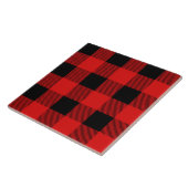 可愛い赤い水牛の格子柄 タイル (側面)