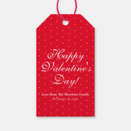 可愛い赤い水玉模様カスタムスクリプトValentine's Day ギフトタグ