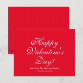 可愛い赤い水玉模様カスタムスクリプトValentine's Day シーズンカード (正面/裏面)