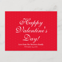 可愛い赤い水玉模様カスタムスクリプトValentine's Day シーズンポストカード