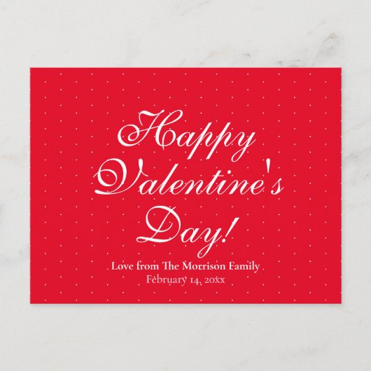 可愛い赤い水玉模様カスタムスクリプトValentine's Day シーズンポストカード (正面)