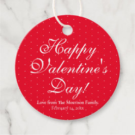 可愛い赤い水玉模様カスタムスクリプトValentine's Day フェイバータグ