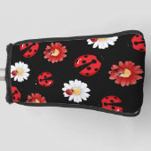 可愛い赤い水玉模様ラディバグの花ガーリー夏 ゴルフヘッドカバー (正面)