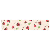 可愛い赤い水玉模様ラディバグの花ガーリー夏 ショートテーブルランナー (横)