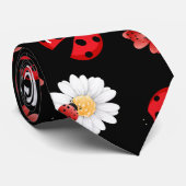 可愛い赤い水玉模様ラディバグの花ガーリー夏 ネクタイ (ロール)