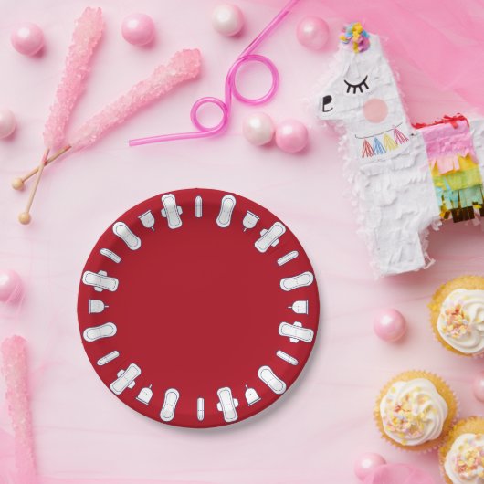 可愛い赤い漫画パッ縁どド第1期パーティー ペーパープレート (パーティー)