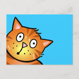 可愛い赤い猫の漫画 – はがき