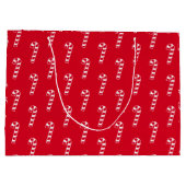 可愛い赤い甘いキャンディキャンメリークリスマス ラージペーパーバッグ (裏面)