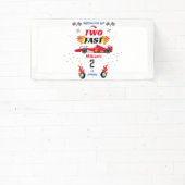 可愛い赤い男の子の車レース車2速2番目の誕生日 横断幕 (インサイチュ)