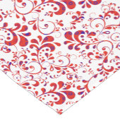 可愛い赤い白い花柄 ショートテーブルランナー (コーナー)