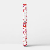 可愛い赤い白い花柄 Case-Mate iPhoneケース (裏面 / 左)