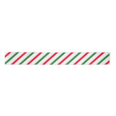 可愛い赤い緑と白いキャンディのストライプ杖 サテンリボン (正面)