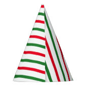 可愛い赤い緑の白いキャンディのストライプ杖 パーティーハット (裏面)