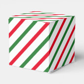 可愛い赤い緑の白いキャンディのストライプ杖 フェイバーボックス (裏面サイド)