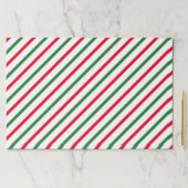 可愛い赤い緑の白いキャンディストライプーランチョンマット ペーパーパッド (インサイチュ)