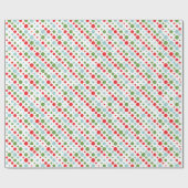 可愛い赤い緑の青い水玉模様ギフトラッピング紙 ラッピングペーパー (フラット)