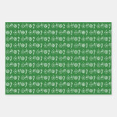 可愛い赤い緑の黒のミニマリストのクリスマスアイコン ラッピングペーパーシート (正面2)