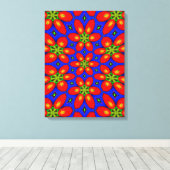 可愛い赤い花柄 キャンバスプリント (インサイチュ (ウッドフロア))