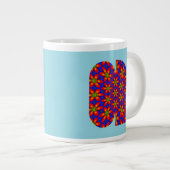 可愛い赤い花柄 ジャンボコーヒーマグカップ (正面右)