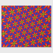 可愛い赤い花柄 ラッピングペーパー (フラット)