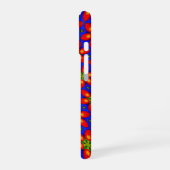 可愛い赤い花柄 iPhone 16ケース (左側面)