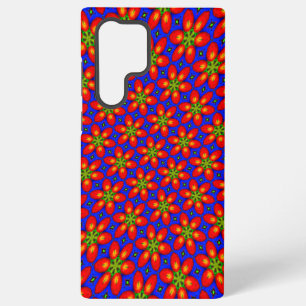可愛い赤い花柄 SAMSUNG GALAXY S22 ULTRAケース