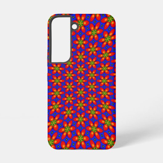 可愛い赤い花柄 SAMSUNG GALAXYケース (裏面)