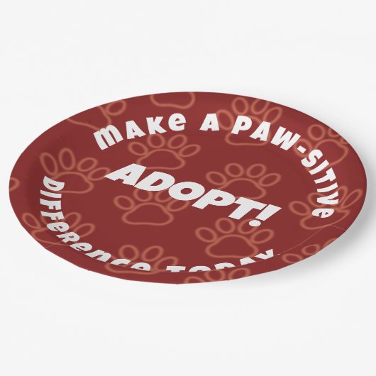 可愛い赤い足跡が肉眼の違いを作る！ ペーパープレート (アングル)