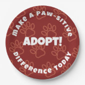 可愛い赤い足跡が肉眼の違いを作る！ ペーパープレート (正面)