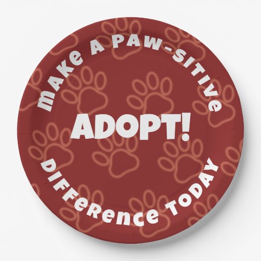 可愛い赤い足跡が肉眼の違いを作る！ ペーパープレート (正面)