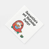 可愛い赤い車を運転するメイジー スタンダードランチョンナプキン (角)