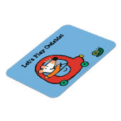 可愛い赤い車を運転するメイジー マグネット (左側)