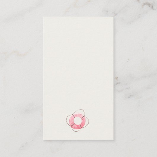 可愛い赤い青い帆船おむつラッフルベビーシャワー エンクロージャーカード (裏面)