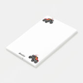 可愛い赤い黒いモンスタパーソナライズされたートラック ポストイット (アングル)