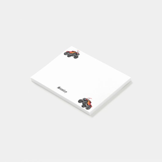 可愛い赤い黒いモンスタパーソナライズされたートラック ポストイット (アングル)