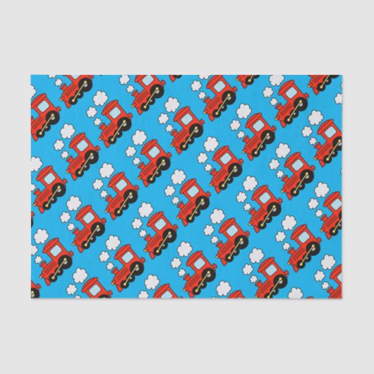 可愛い赤いchoo列車の子供の誕生日ギフト 薄葉紙 (正面)