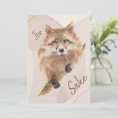 可愛い赤おもしろいキツネFoxs引用文TシャツPo カード (スタンド正面)