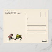 可愛い赤きのこのカエルとカワイトメリークリスマスF 箔シーズンポストカード (裏面)