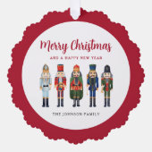 可愛い赤くるみ割り人形メリークリスマス オーナメントカード (正面)
