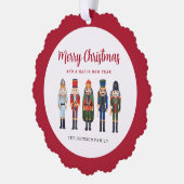 可愛い赤くるみ割り人形メリークリスマス オーナメントカード (左)