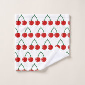 可愛い赤さくらんぼ柄バスルームのタオルセット バスタオルセット (ウォッシュタオル)