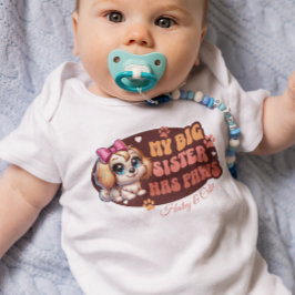 可愛い赤ちゃんと犬のカスタムデザイン ベビーボディスーツ