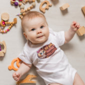 可愛い赤ちゃんと犬のカスタムデザイン ベビーボディスーツ