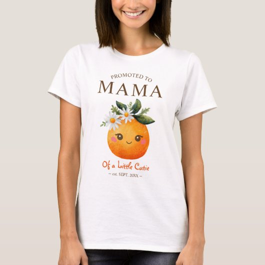 可愛い赤ちゃんのママに昇格！ベビーシャワー Tシャツ (正面)