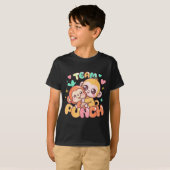 可愛い赤ちゃんの猿のパンチチームパンチ 可愛い赤ちゃんの猿 Tシャツ (正面フル)