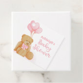可愛い赤ちゃんシャワーテディベアピンクハートバルーン フェイバータグ (インサイチュ)