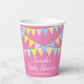 可愛い赤ちゃんシャワーパーティーカスタムカップ子供の名前 紙コップ (裏面)